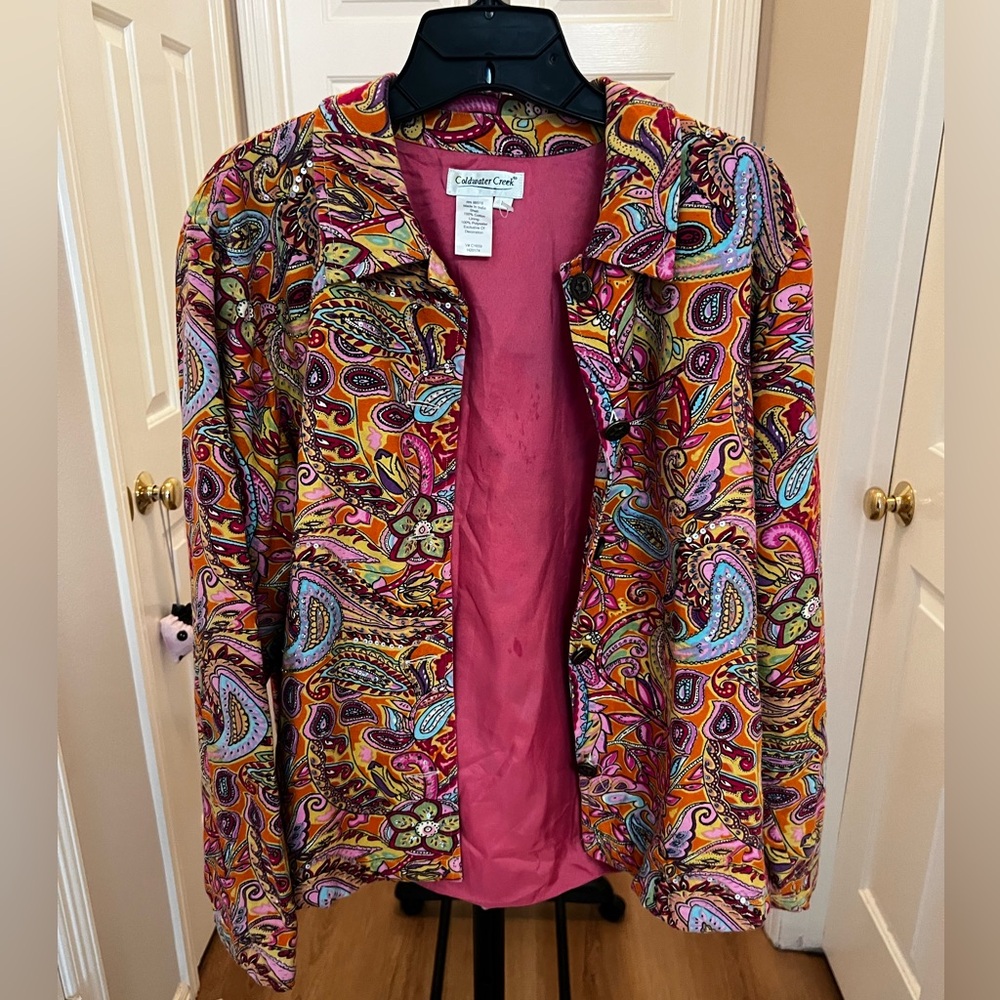 Coldwater Creek Paisley Jacket in Pink, Yellow & Blue